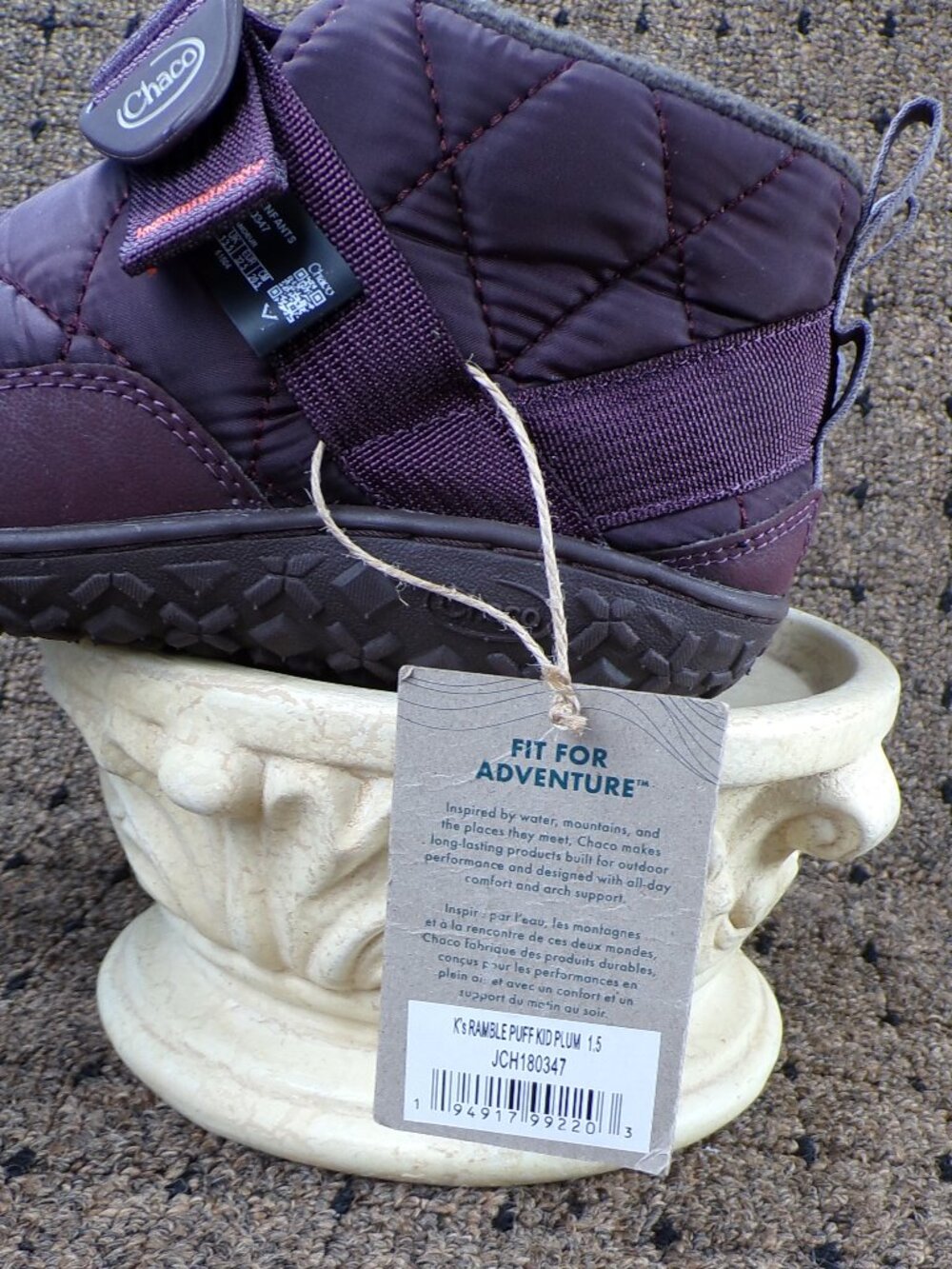 Chaco Ramble Puff Booties – Dark Plum – Big Kids Size 1.5 (EU 32.5) 🍇 NWT - Picture 5 of 7